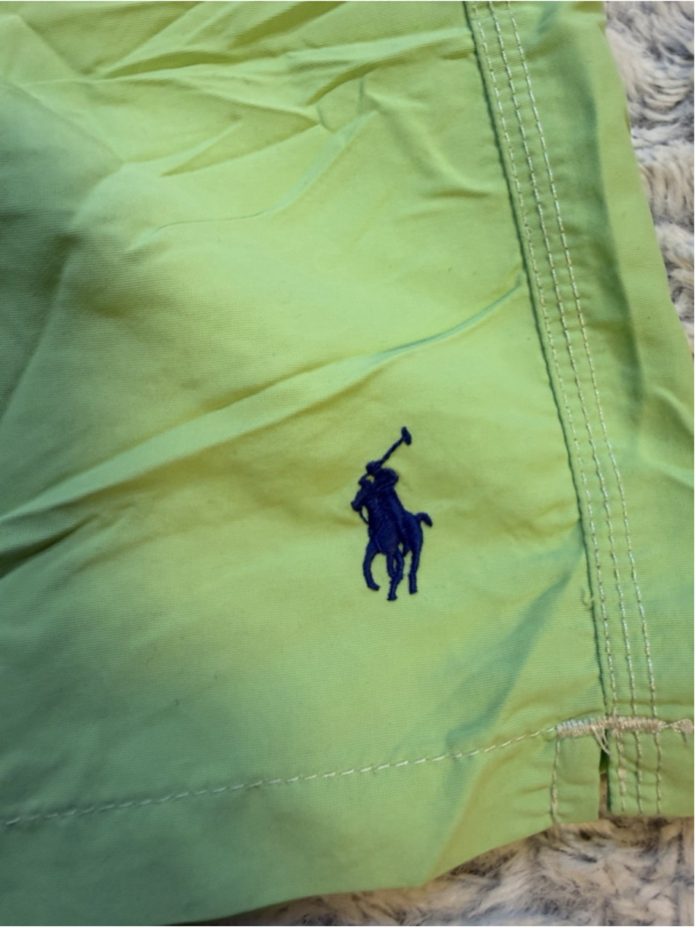 Polo Ralph Lauren Men’s Green Logo Swim Shorts Size S Drawstring Lined Elastic - Picture 8 of 10